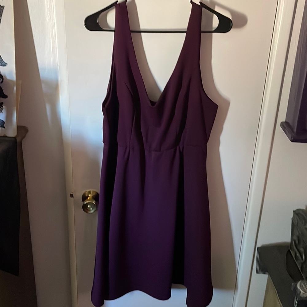 Cute purple more like plum color mini dress by Torrid. Soft material .